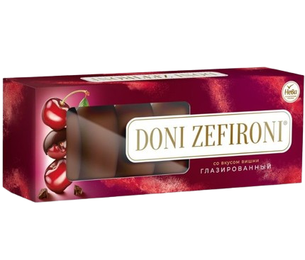 1. Marshmallows ~ Зефир DONI ZEFIRONI со вкусом вишни глазированный 210гр*10шт