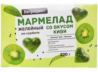 2.3 Sugar Free ~ Мармелад желейный Киви с семенами чиа на сорбите, 200гр*10шт