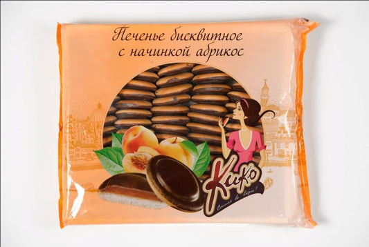 Печенье бисквитное* Кико * абрикос в шоколаде 1,2 кг.