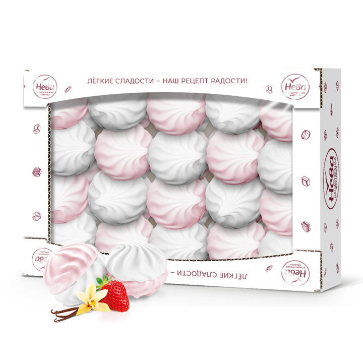 1. Marshmallows ~ Зефир "Нева" Бело-розовый 800г*1шт