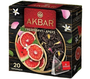 «Akbar» Black tea Чай Грейпфрут и арбуз 20п*12шт