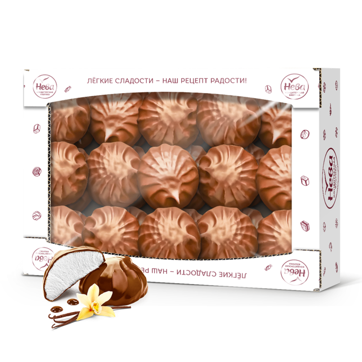 Зефир "Нева" с ароматом ванили глазированный 900г*1шт