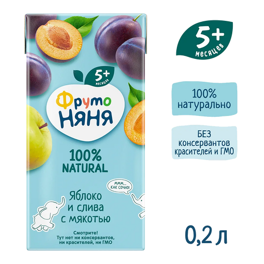 Фруто Няня Нектар* Яблоко Слива* 200г.18шт.