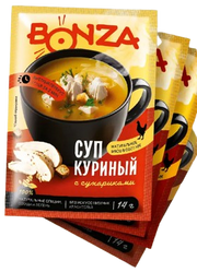 E05. Dry soup ~ Суп-пюре КУРИНЫЙ с сухариками 18гр*24шт