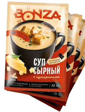 E05. Dry soup ~ Суп-пюре Сырный с сухариками 18гр*24шт