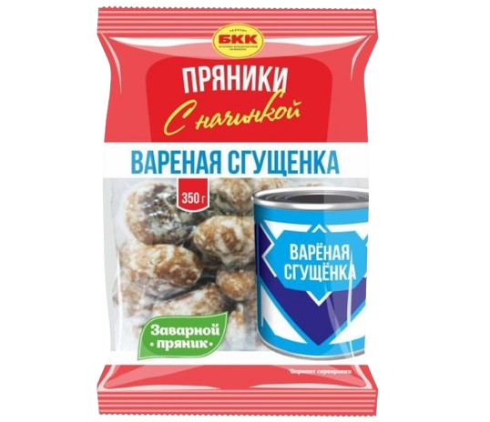 «БКК» Пряники сахарные с начинкой вареная сгущенка 350гр*15шт