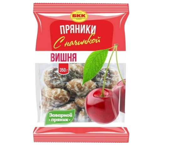 «БКК» Пряники сахарные с начинкой вишня 350гр*15шт