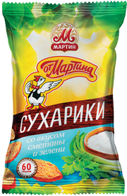 8.5 Snacks ~ Сухарики Сметана и зелень 60гр*24шт