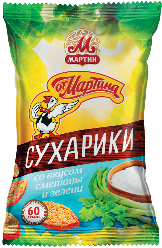 8.5 Snacks ~ Сухарики Сметана и зелень 60гр*24шт