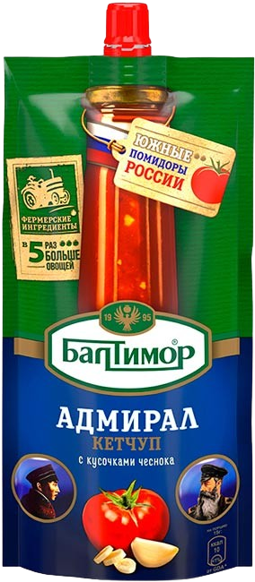 Sauces & Ketchup ~ «Балтимор» Кетчуп  Адмирал 700гр*15шт(PKT033)
