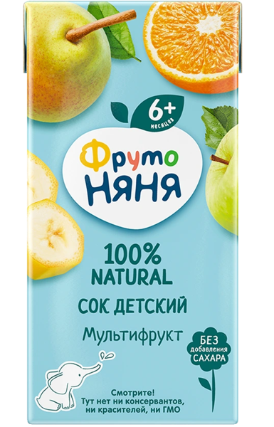 B05. Baby food ~ Cок мультифруктовый неосветленный 200мл*18шт