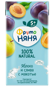 B05. Baby food ~ Сок из яблок и слив с мякотью 200мл*18шт