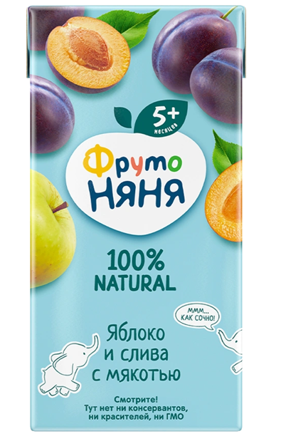 B05. Baby food ~ Сок из яблок и слив с мякотью 200мл*18шт