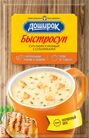 E03. Dry soup ~ Суп-пюре КУРИНЫЙ с сухариками 17гр*24шт