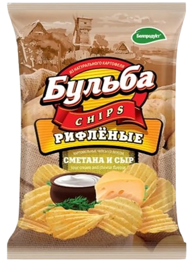 7.1 Chips ~ Картофельные чипсы «Бульба» Сметана и сыр 75гр*25шт