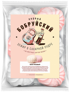 1.3 Marshmallows ~ Зефир ТМ Первый Бобруйский «Бело-розовый» 250гр*15шт