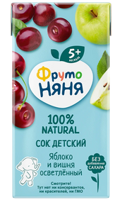 B05. Baby food ~ Сок из яблок и вишни осветленный 200мл*18шт