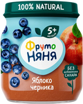 «ФрутоНяня» пюре из яблок и черники, 100г*12шт