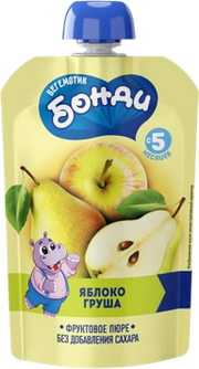 B03. Baby food ~ Пюре фруктовое Яблоко и груша 90гр*12шт