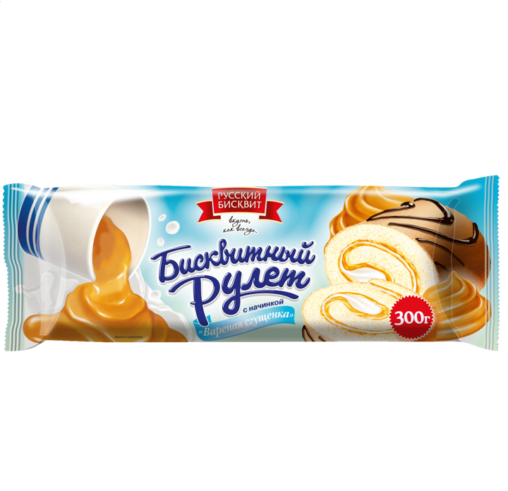 3. Рулет с начинкой Варёная сгущенка 300г*10шт