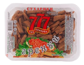 Гренки 777 ржано-пшеничные со вкусом красной икры 150гр*12шт