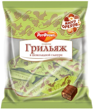 «РотФронт» Конфеты Грильяж в шоколадной глазури 200гр*15шт