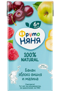 Baby's foods ~ «ФрутоНяня» Сок банан яблоко вишня и малина MIX, 200мл*18шт