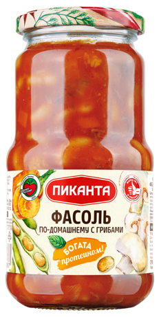 *Пиканта* Фасоль по-домашнему с грибами 470*6шт