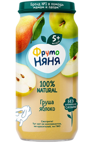 B03. Baby food ~ Пюре из груш и яблок 250г*12шт