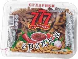 Гренки 777 ржано-пшеничные со вкусом аджики 150гр*12шт
