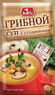 E04. Dry soup ~ Суп-пюре ГРИБНОЙ с сухариками 16гр*25шт