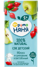 B05. Baby food ~ Сок из яблок и шиповника 200мл*18шт