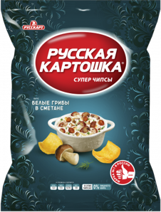 Chips ~ Картофельные чипсы (325) «Русская картошка» Чипсы Белые грибы 105г*10шт