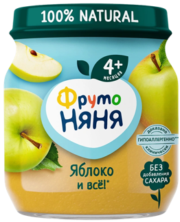 B03. Baby food ~ Пюре из яблок 100г*12шт