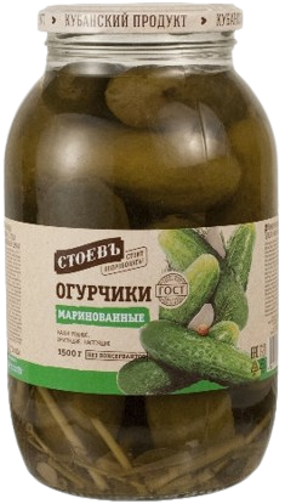 Vegetable Spreads ~ «Стоев» Огурцы маринованные 1500гр*6шт
