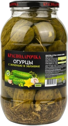«Краснодарочка» Огурцы с зеленью в заливке 1500гр*6шт