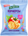 Crackers ~ Dr. Körner Чипсы Dr. Korner цельнозерновые с томатом и базиликом 50гр*14шт