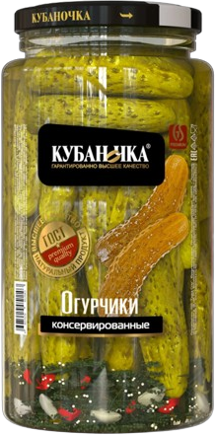 «Кубаночка» Огурчики консервированные 1500гр*6шт