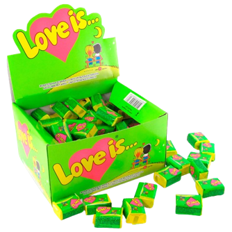 «Love Is» Жевательная резинка Яблоко-Лимон 100шт