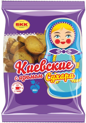 A02. Crackers ~ Сухари «БКК» Киевские с изюмом  300г*10шт