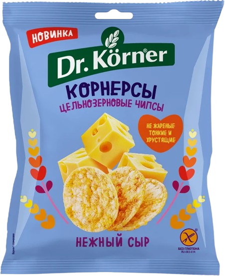 9.1 Crackers ~ Dr. Körner Чипсы Dr. Korner цельнозерновые с сыром 50гр*14шт