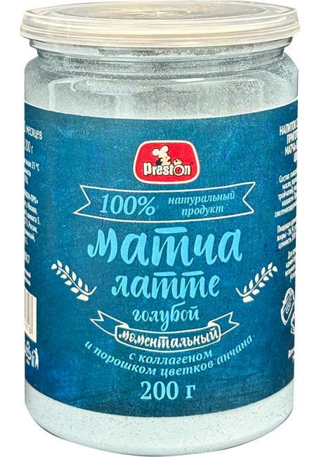 0. Mineral Water | Carbonated Drinks ~ Престон Моментальный напиток матча-латте голубой 200г*6шт