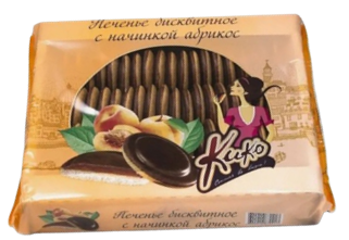 «Кико» Печенье бисквитное абрикос в шоколаде 1,2 кг.