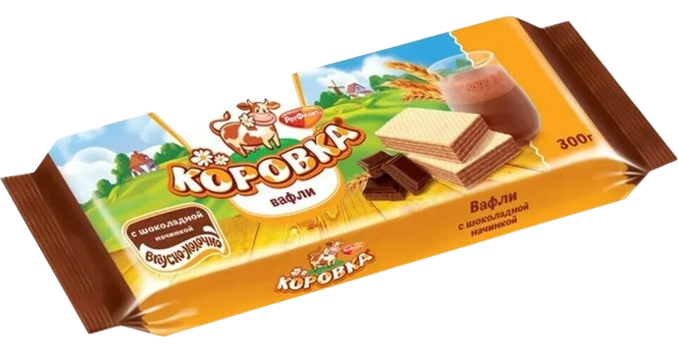 5.4 Wafers~ Вафли Коровка c шоколадной начинкой 300гр*11шт