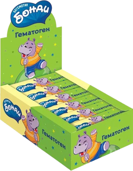 A08. Chocolate Bars ~   Гематоген Бегемотик Бонди 40гр*18шт