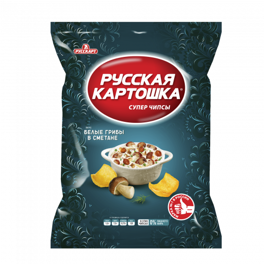 (325)«Русская картошка» со вкусом белых грибов в сметане 105г*10шт