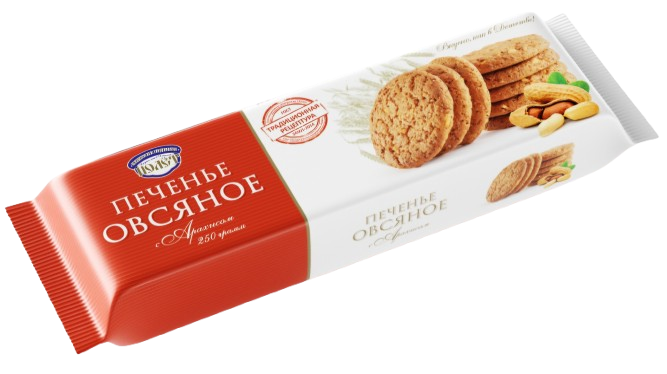 3.5 Cookies ~ Печенье Полёт Овсяное с Арахисом 150гр*16шт