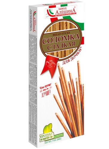 Crackers&Dry sticks ~ Соломка «Алешина» сладкая Для дочки (box) 200г*16шт