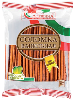 Crackers&Dry sticks ~ Соломка «Алешина» (bag) ванильная Для мамы 200г*14шт