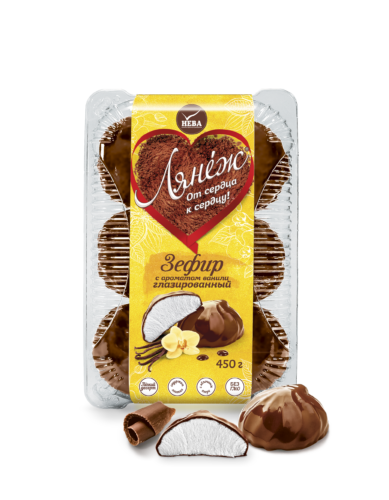 Зефир "Лянеж" с ароматом ванили глазированный 450г/9шт
